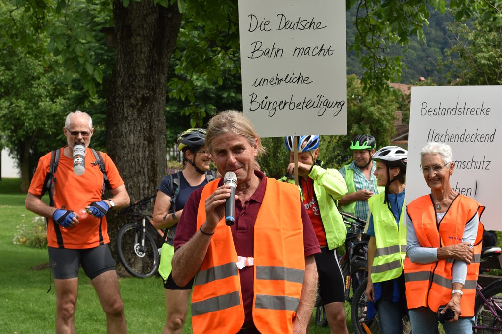 Sepp Reisinger Nußdorf  Bürgerforum Inntal Fahrraddemo 2018, Brennernordzulauf